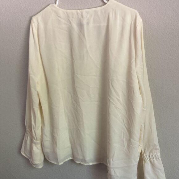 I.Crew Mercantile Long lined blouse ruffle details on sleeves SZ 14 NWT - Picture 6 of 11